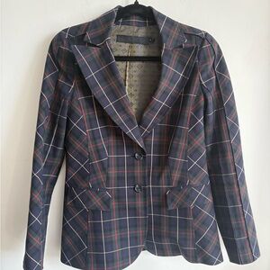 L.A.M.B. Gwen Stefani Y2K Plaid Tartan Fitted Blazer Size 8